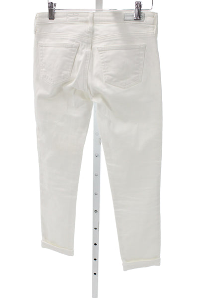 AG Adriano Goldschmied Women Cropped White Jeans Size 25