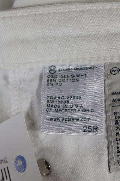 AG Adriano Goldschmied Women Cropped White Jeans Size 25