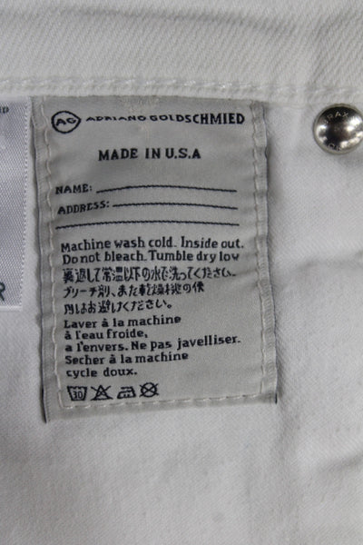 AG Adriano Goldschmied Women Cropped White Jeans Size 25