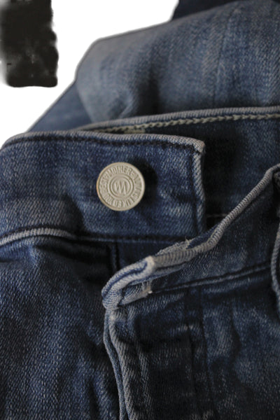 Mother Women Cropped Blue High Rise Cotton Jeans Size 26