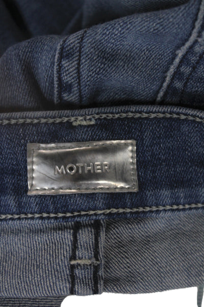 Mother Women Cropped Blue High Rise Cotton Jeans Size 26