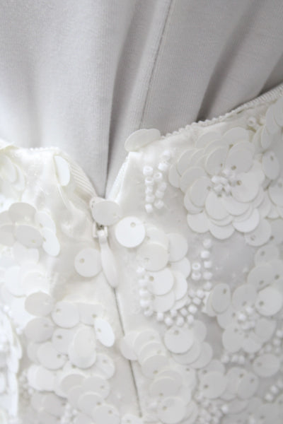 Zara Womens White Floral Mini Skirt Polyester Zip Short Size S