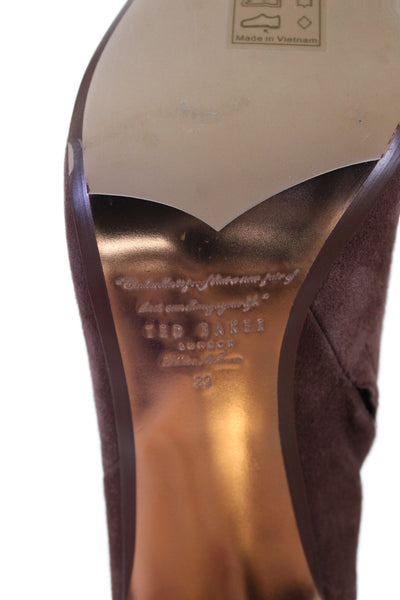 Ted Baker London Womens Suede Zip Pointed Toe Ankle Boots Pink Size 9