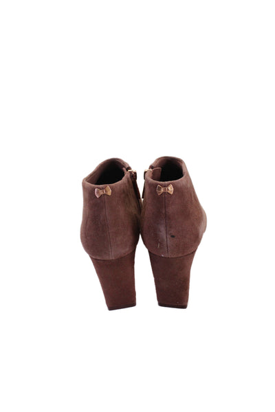 Ted Baker London Womens Suede Zip Pointed Toe Ankle Boots Pink Size 9