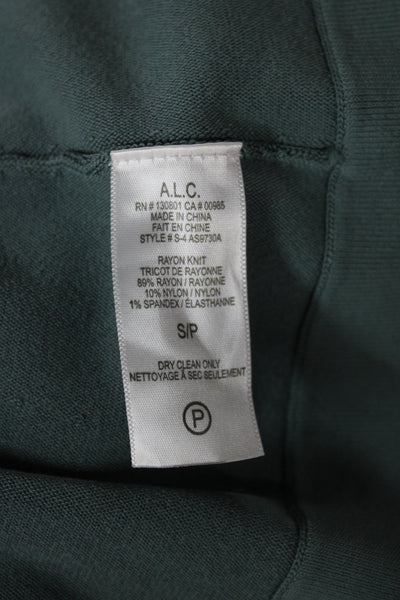ALC Womens Fit & Flare Mini Dress Green Scoop Neck Sleeveless Rayon Size S