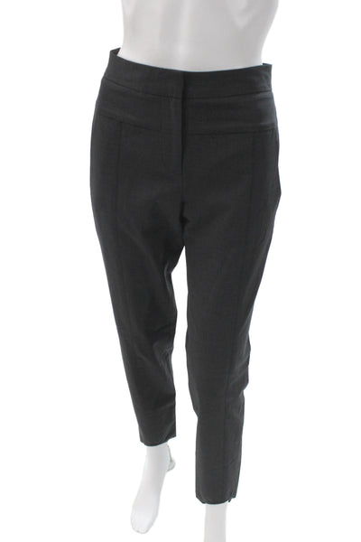 Halston Women Gray Dress Pants Button 30 Inseam Size 6