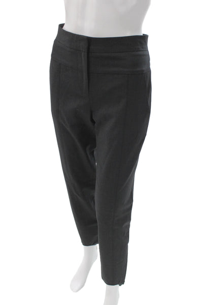 Halston Women Gray Dress Pants Button 30 Inseam Size 6