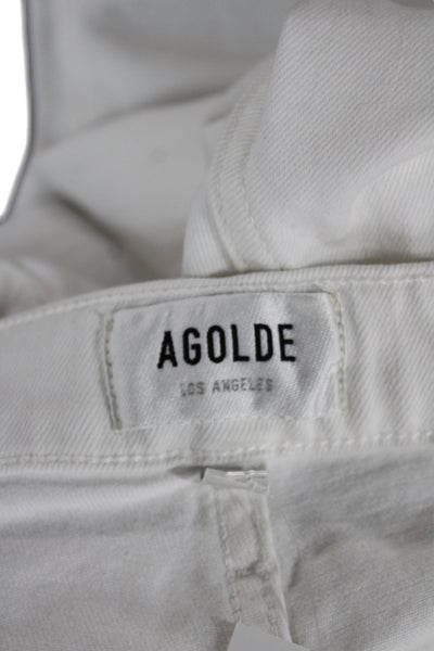 Agolde Womens White Straight Jeans Size 26