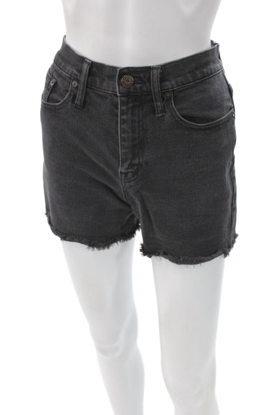 Madewell Womens Cut-Off Black Denim Shorts Size 24