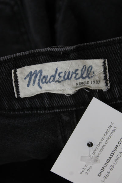 Madewell Womens Cut-Off Black Denim Shorts Size 24