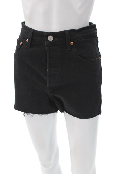 Levis Women Cut-Off Cotton Shorts Black Size 26