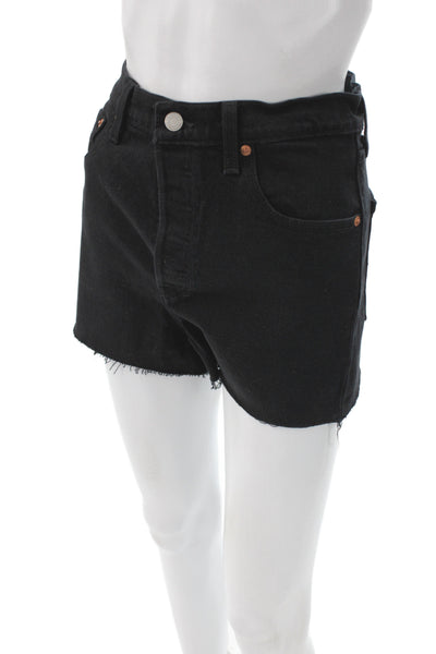 Levis Women Cut-Off Cotton Shorts Black Size 26
