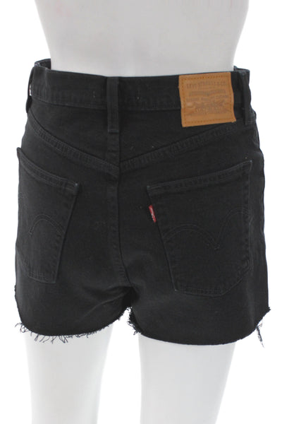 Levis Women Cut-Off Cotton Shorts Black Size 26