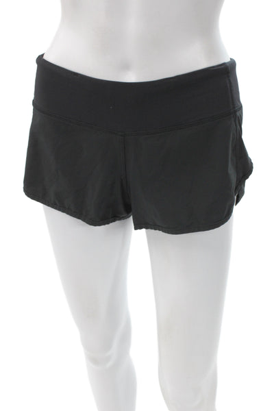 Lululemon Women Athletic Shorts Black Synthetic Zip Size S