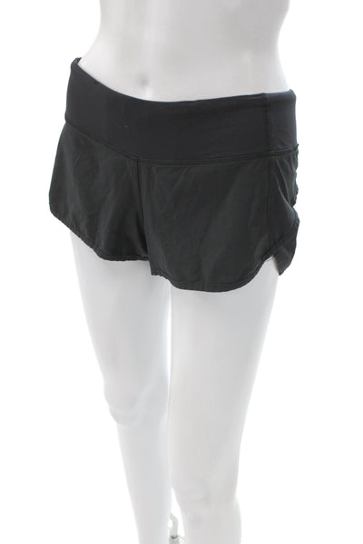Lululemon Women Athletic Shorts Black Synthetic Zip Size S