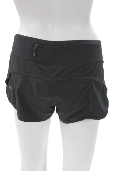 Lululemon Women Athletic Shorts Black Synthetic Zip Size S