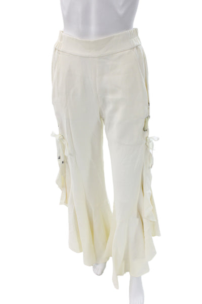 Jonathan Simkhai Women Cargo Pants Ivory Pull On Size XS