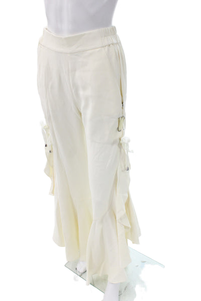 Jonathan Simkhai Women Cargo Pants Ivory Pull On Size XS
