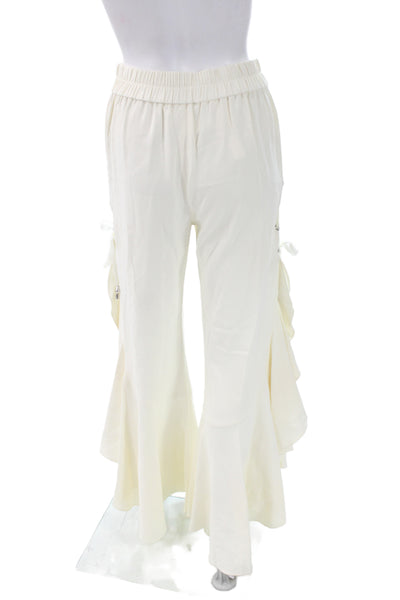 Jonathan Simkhai Women Cargo Pants Ivory Pull On Size XS