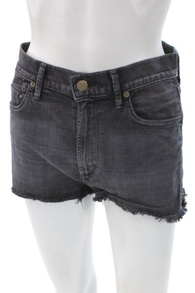 Citizens of Humanity Women Cut-Off Denim Shorts Black Button Size 27