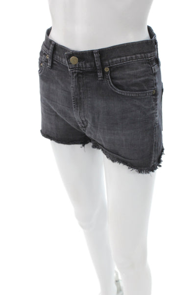 Citizens of Humanity Women Cut-Off Denim Shorts Black Button Size 27