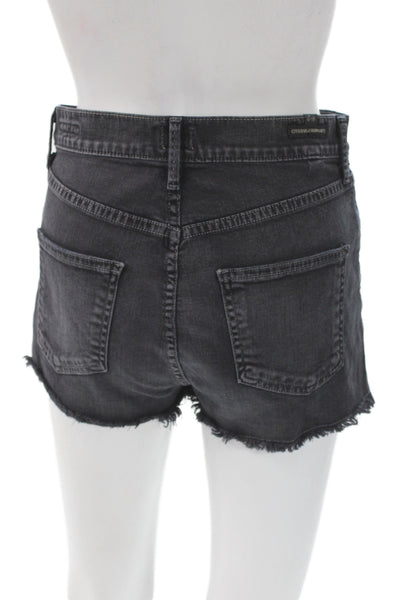 Citizens of Humanity Women Cut-Off Denim Shorts Black Button Size 27