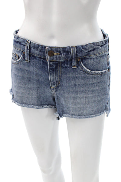 Joes Womens Cut-Off Shorts Blue Cotton Button Size 25