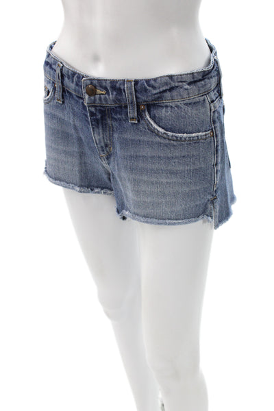 Joes Womens Cut-Off Shorts Blue Cotton Button Size 25