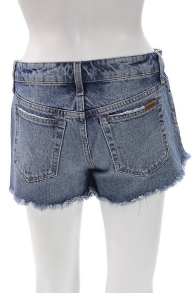 Joes Womens Cut-Off Shorts Blue Cotton Button Size 25