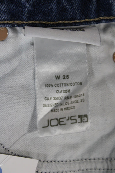 Joes Womens Cut-Off Shorts Blue Cotton Button Size 25