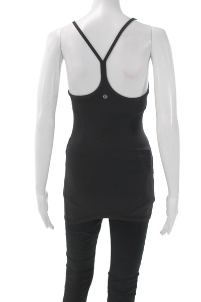 Lululemon Women Basic Sleeveless Scoop Neck Cotton Tank Black Size M