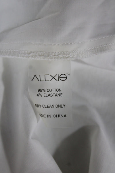 Alexis Womens Off Shoulder Tie Long Sleeve White Cotton Bohemian Blouse Size XS