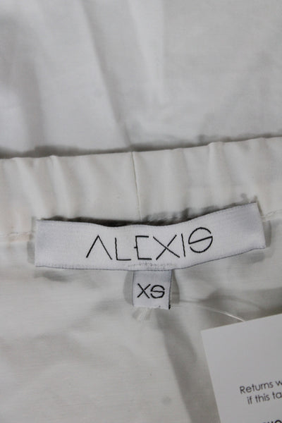 Alexis Womens Off Shoulder Tie Long Sleeve White Cotton Bohemian Blouse Size XS