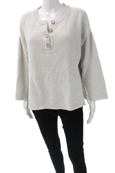 FP Beach Womens Gray Henley Sweater Long Sleeve Size XS