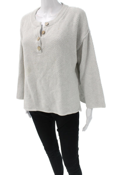 FP Beach Womens Gray Henley Sweater Long Sleeve Size XS
