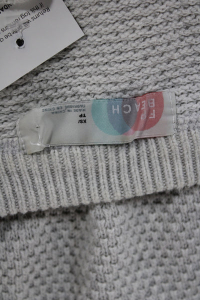 FP Beach Womens Gray Henley Sweater Long Sleeve Size XS