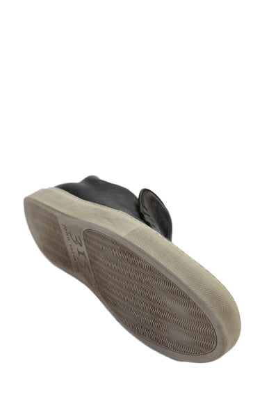 John Varvatos Mens Reed Leather Slip-On Laceless Sneakers Black Size 8.5