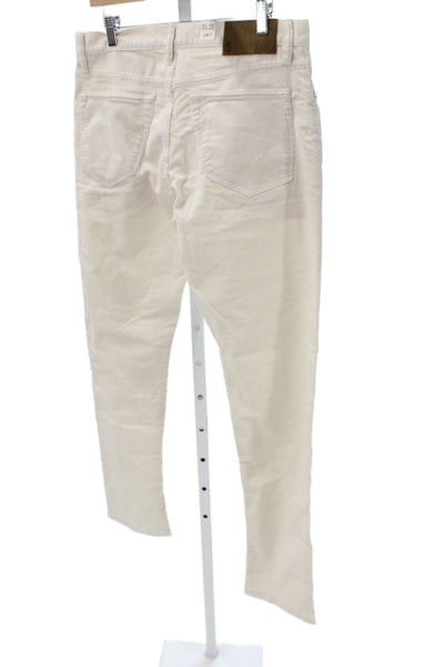 Todd Snyder Mens Ivory Corduroy Chino Pants Button Closure Size 31