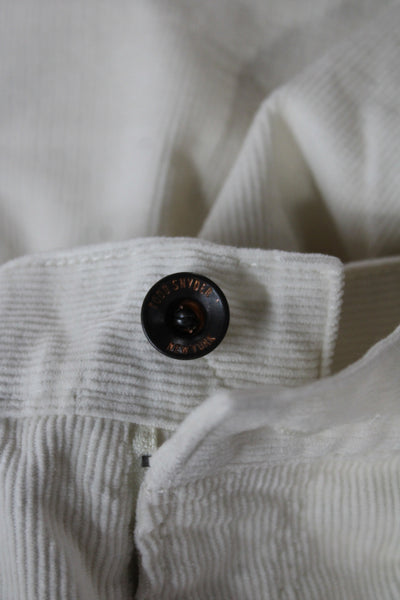 Todd Snyder Mens Ivory Corduroy Chino Pants Button Closure Size 31