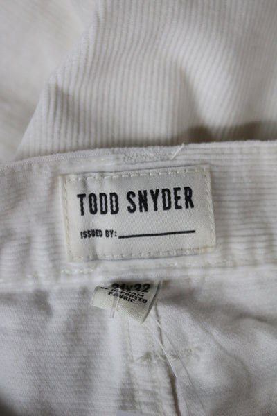 Todd Snyder Mens Ivory Corduroy Chino Pants Button Closure Size 31