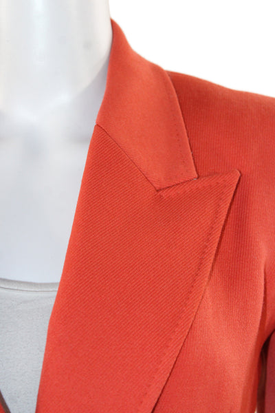Gabriela Hearst Womens Orange Virgin Wool Jacket Button Solid Size 38