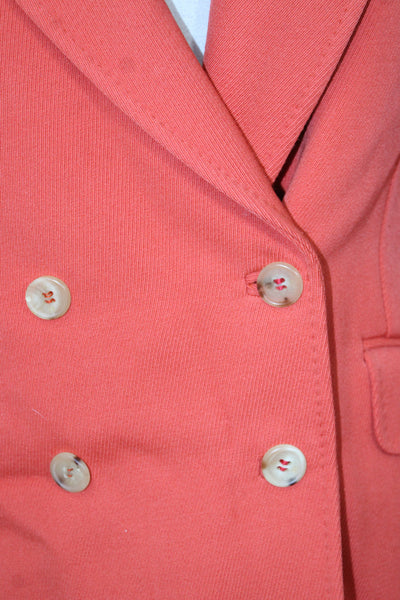 Gabriela Hearst Womens Orange Virgin Wool Jacket Button Solid Size 38
