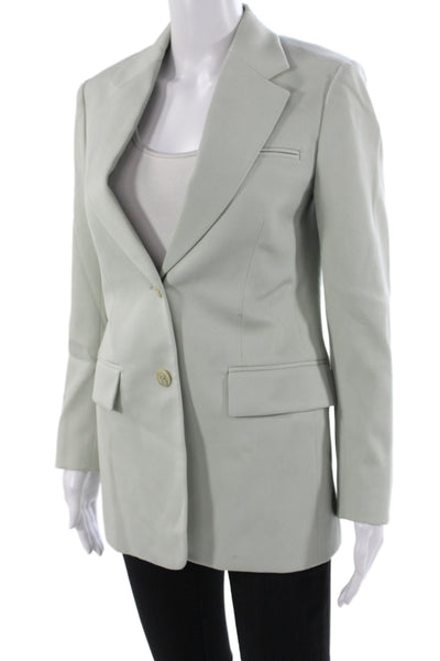 Lanvin Women Basic Jacket Virgin Wool Green Button Long Sleeve Size 36