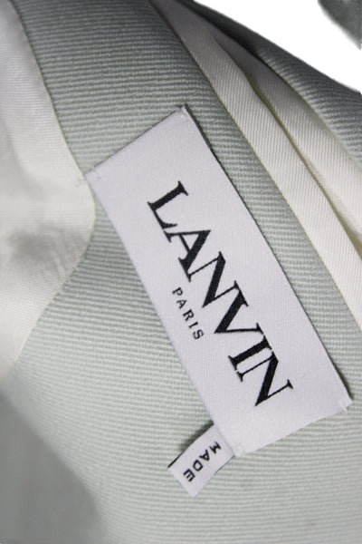 Lanvin Women Basic Jacket Virgin Wool Green Button Long Sleeve Size 36