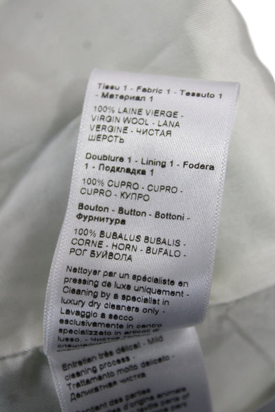 Lanvin Women Basic Jacket Virgin Wool Green Button Long Sleeve Size 36