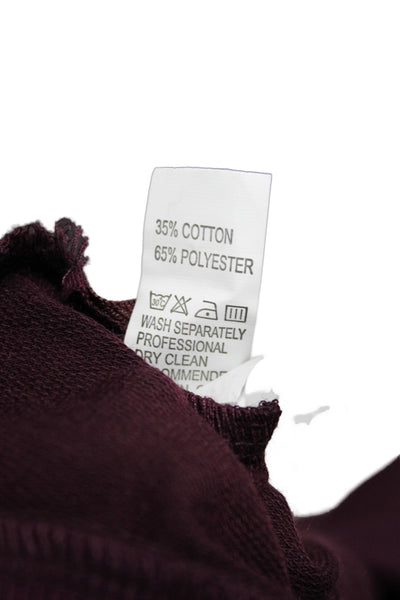 Designer Womens Purple Pullover Sweater Mock Neck Long Sleeve Size S
