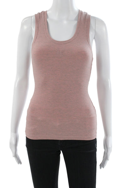 Loewe Women Basic Silk Scoop Neck Sleeveless Tank Top Pink Size M