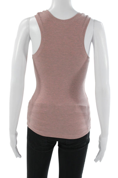 Loewe Women Basic Silk Scoop Neck Sleeveless Tank Top Pink Size M