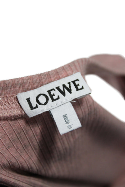 Loewe Women Basic Silk Scoop Neck Sleeveless Tank Top Pink Size M