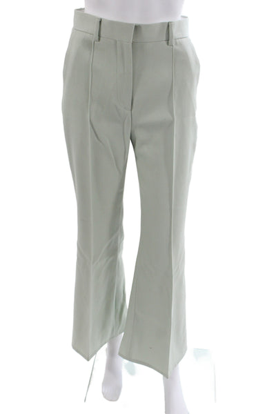Lanvin Women Dress Pants Green Virgin Wool Zip Solid Size 36